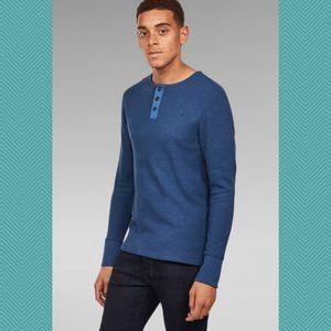G-Star Raw Blue Organic Cotton Korpaz Slim Granddad T-Shirt